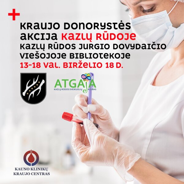 Kraujo donorystės akcija Kazlų Rūdoje