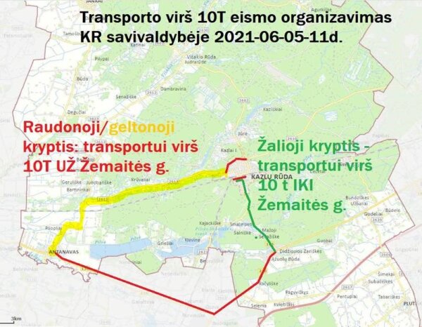 Transporto virš 10 t eismo organizavimo schema