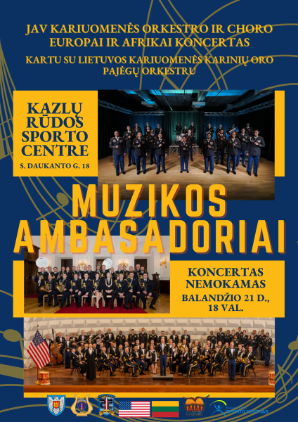 JAV kariuomenės orkestras ir choras atliks koncertą Kazlų Rūdoje