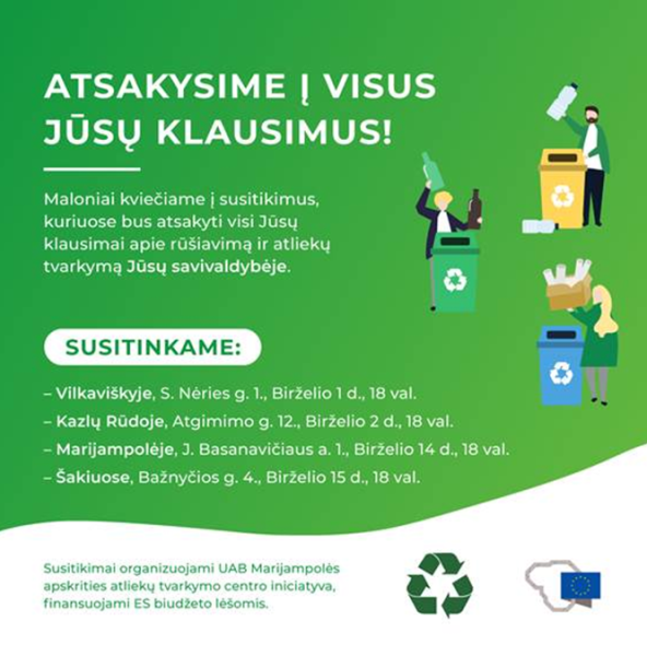 Atliekų tvarkymo Marijampolės apskrityje viešinimo renginiai