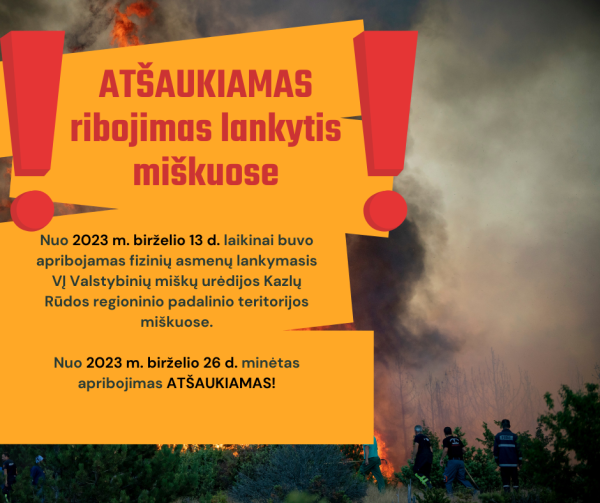 Ribojimo lankytis miškuose atšaukimas