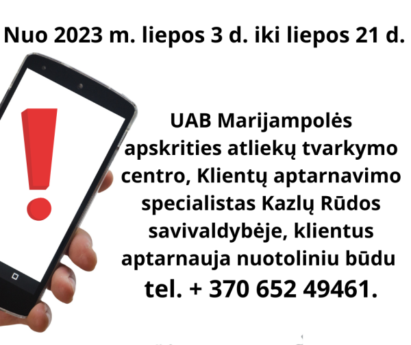 UAB Marijampolės apskrities atliekų tvarkymo centro informacija 