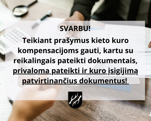 Informacija gyventojams planuojantiems teikti prašymus dėl būsto šildymo išlaidų ir išlaidų...