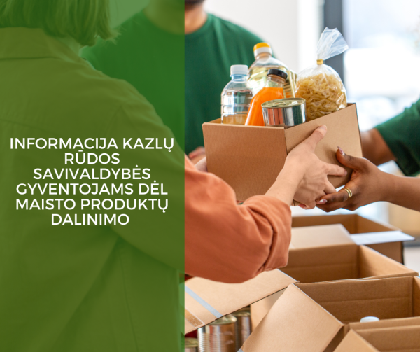 Informacija dėl maisto produktų ir higienos prekių dalinimo