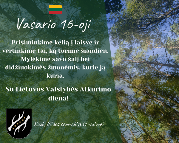 Vasario 16-osios sveikinimas