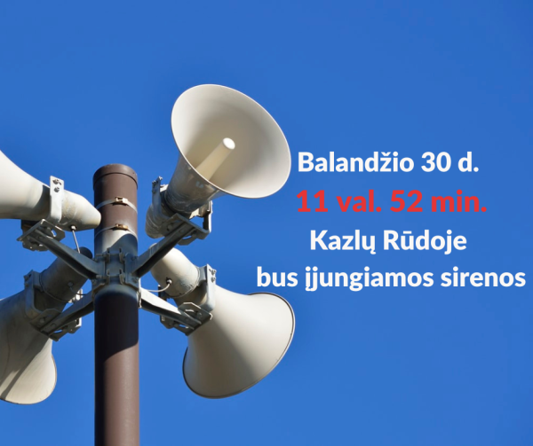 Informacija apie gyventojų perspėjimo informavimo sistemos patikrinimą