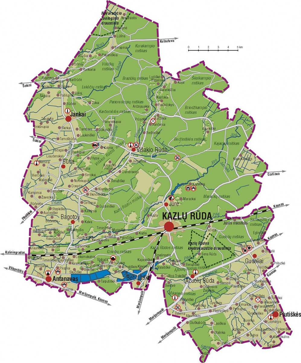 Kazlų Rūdos savivaldybės žemėlapis
